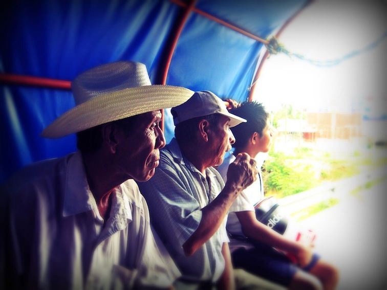 Inside a colectivo in Puerto Escondido